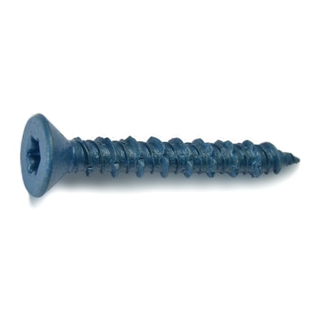 TORQUEMASTER Masonry Screw, 5/16" Dia., Flat, 2 1/4 in L, Steel Blue Ruspert, 50 PK 54255
